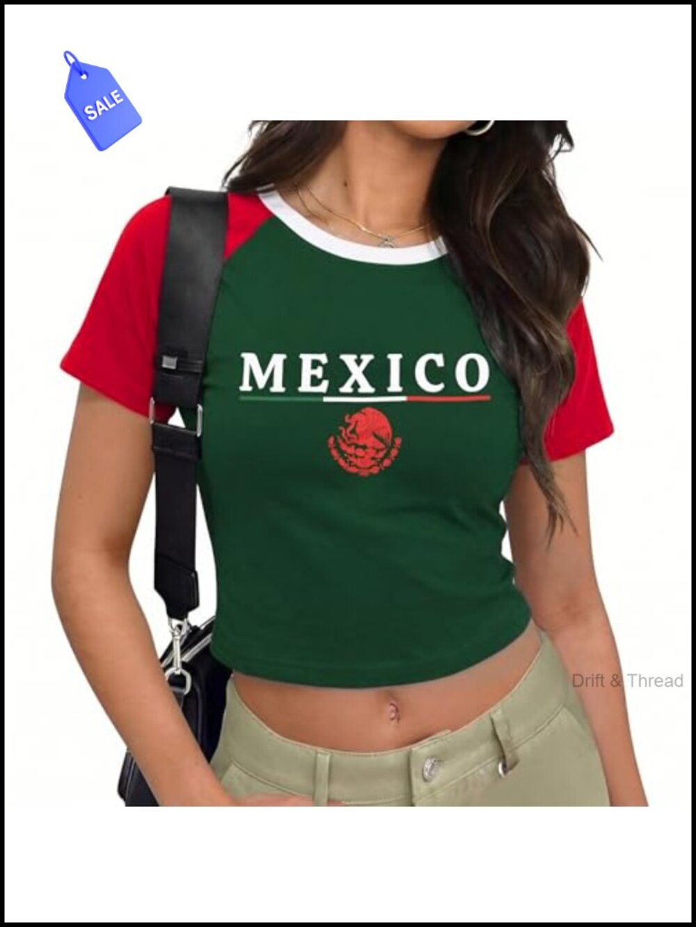 Mexico Jersey Graphic Baby Tee Crop Top Women's Short Sleeve